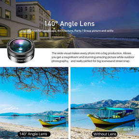 APEXEL Universal 6 in 1 Phone Camera Lens Kit Fish Eye Lens Wide Angle macro Lens CPL/StarND32 Filter for almost all smartphones
