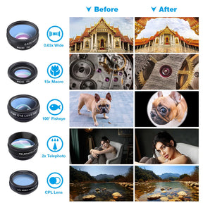 Apexel Universal 10-in-1 Phone Lens Kit
