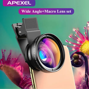 Apexel 37MM HD 0.45x Super Wide Angle and 12.5x Super Macro Lens Kit – Compatible with All Phones