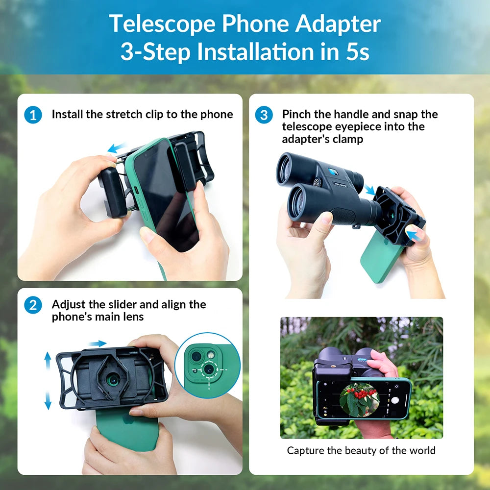 APEXEL Binoculars Telescope Phone Adapter Universal Smartphone Mount Clip Monoculars Microscope Astronomy Telescopes Connector