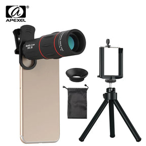 APEXEL 18X Telescope Zoom lens Monocular Mobile Phone camera Lens for iPhone Samsung Smartphones for Camping hunting Sports